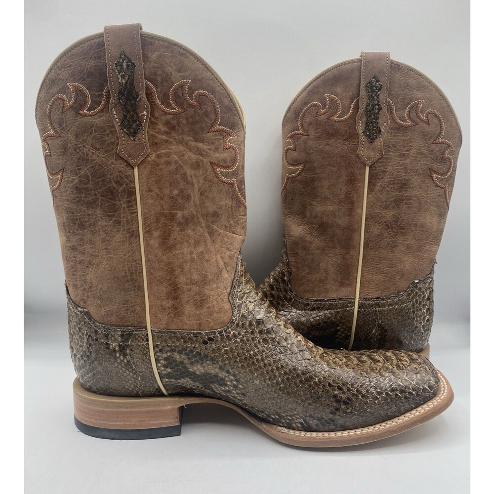 Cody James Western Boot Mens 12 D Exotic Pythons Brown Square Toe Cowboy Tag*